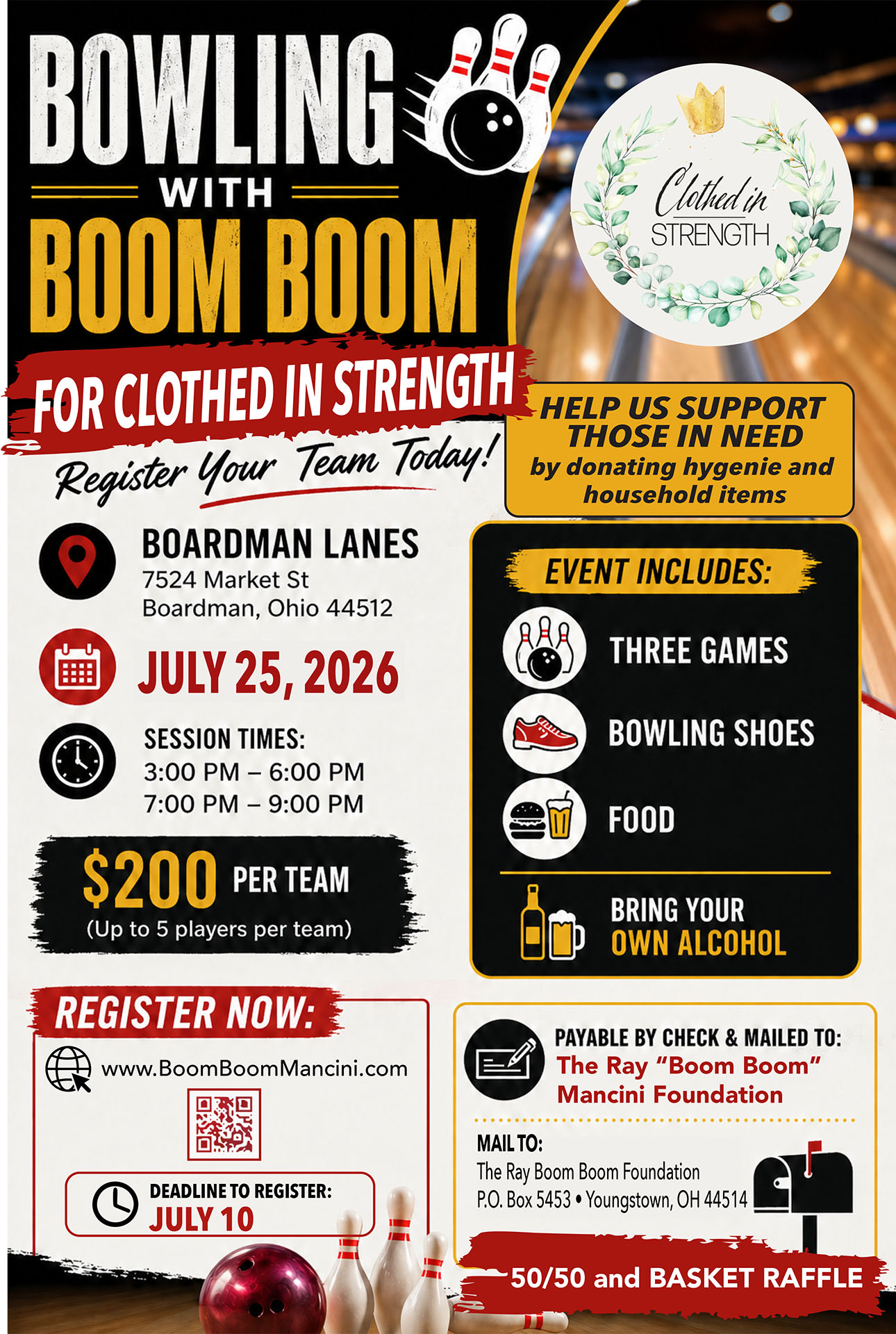 Bowling with Boom Boom for Clothed in Strength